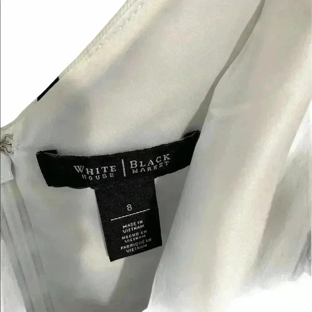 White House Black Market Black and White Zigzag Sleeveless Mini Dress - Picture 4 of 4